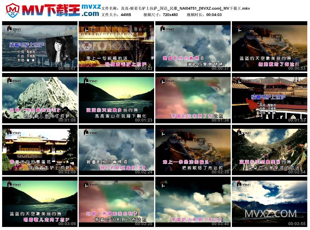 真真-骑着毛驴上拉萨_国语_民歌_NAI04751